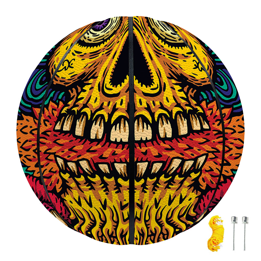 Psychedelic Skull Print Basketball