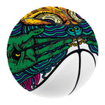 Psychedelic Skull Print Basketball