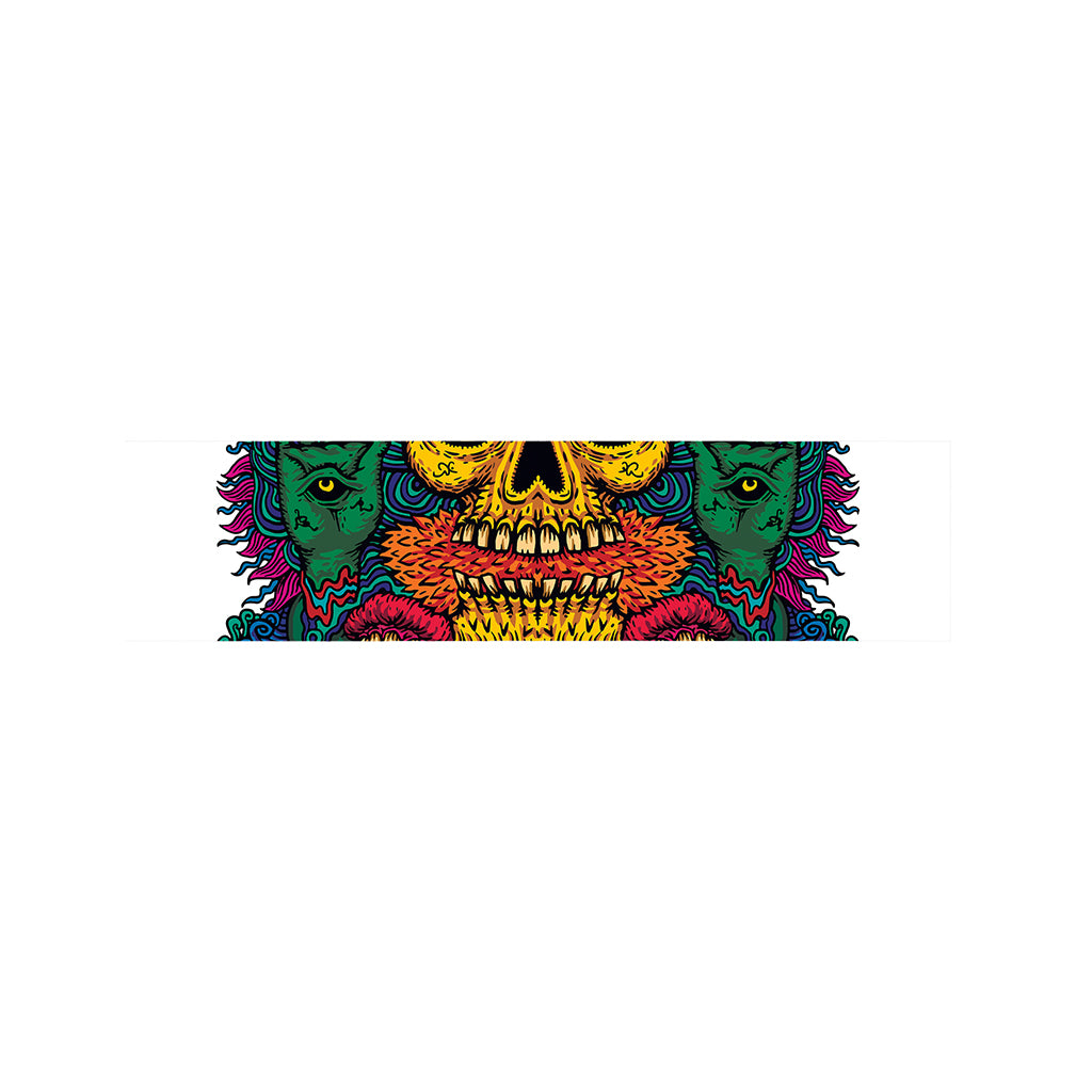 Psychedelic Skull Print Bed Runner