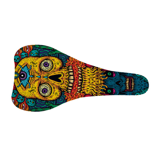 Psychedelic Skull Print Bicycle Seat Cover