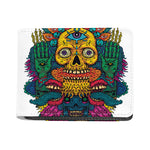 Psychedelic Skull Print Bifold Wallet