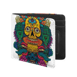 Psychedelic Skull Print Bifold Wallet