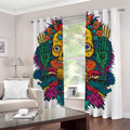 Psychedelic Skull Print Dimout Grommet Curtains