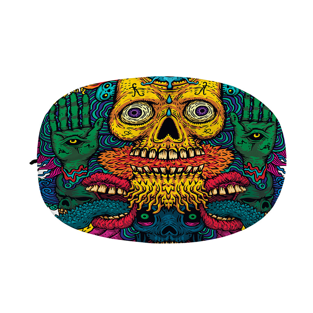 Psychedelic Skull Print Car Side Mirror Covers