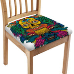 Psychedelic Skull Print Chair Cushion Cover