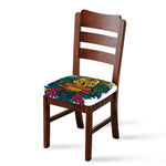 Psychedelic Skull Print Chair Cushion Cover