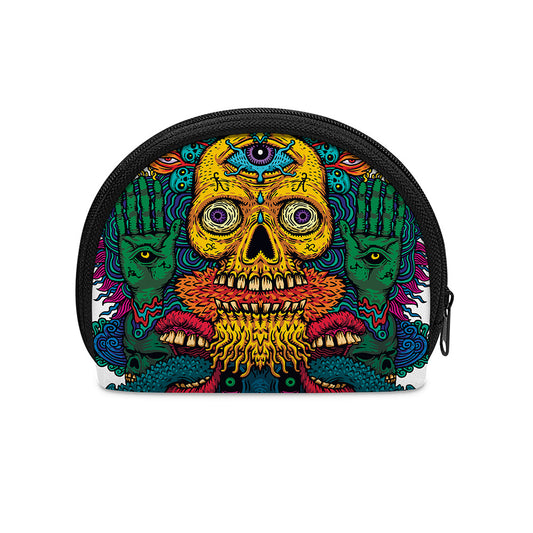 Psychedelic Skull Print Coin Purse