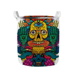 Psychedelic Skull Print Collapsible Laundry Basket