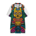 Psychedelic Skull Print Cotton Hawaiian Shirt