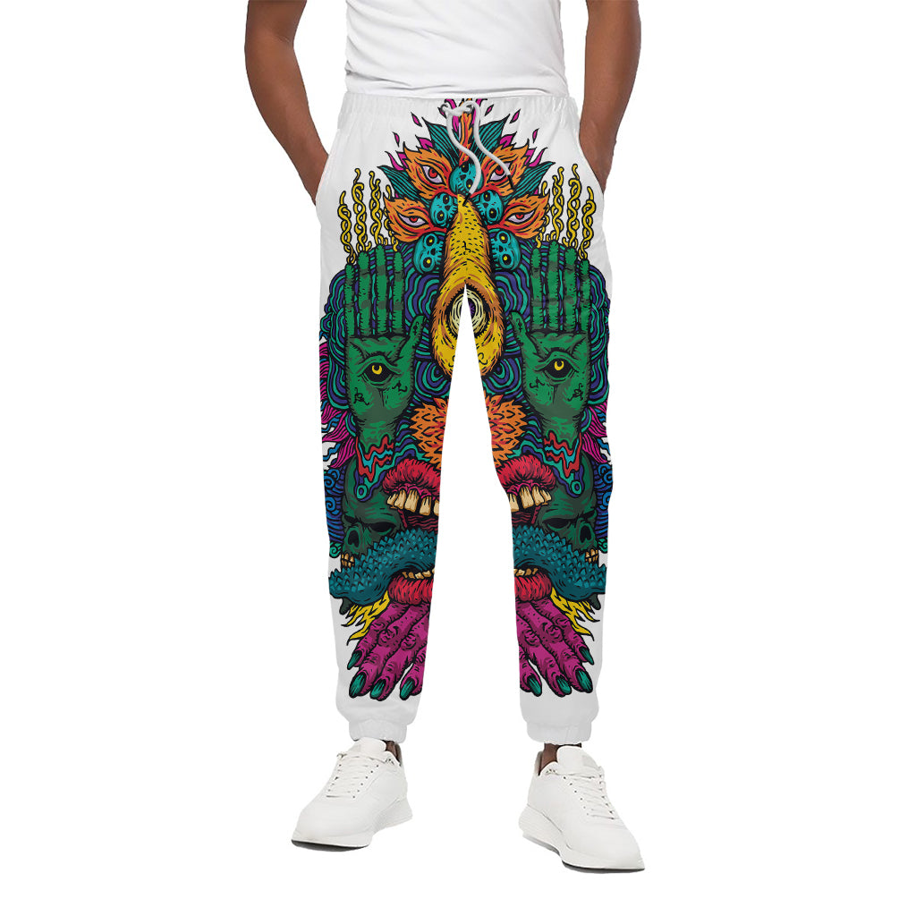 Psychedelic Skull Print Cotton Pants