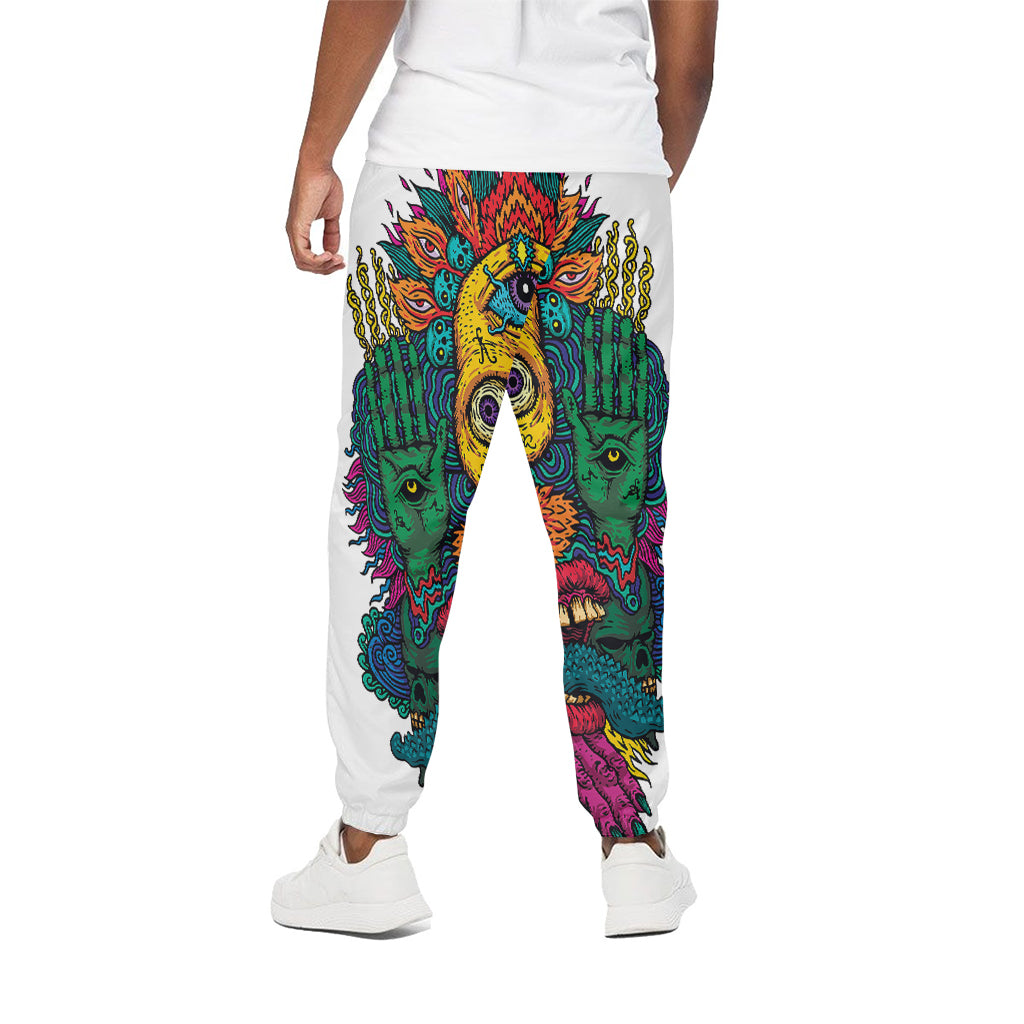 Psychedelic Skull Print Cotton Pants