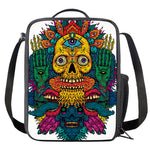 Psychedelic Skull Print Crossbody Lunch Bag