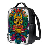 Psychedelic Skull Print Crossbody Lunch Bag