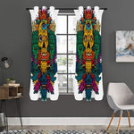 Psychedelic Skull Print Curtain
