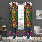 Psychedelic Skull Print Curtain
