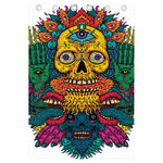 Psychedelic Skull Print Curtain