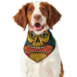 Psychedelic Skull Print Dog Bandana