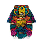 Psychedelic Skull Print Dog Zip Up Hoodie