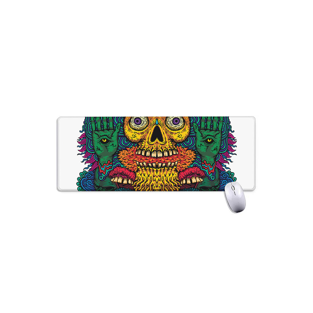 Psychedelic Skull Print Extended Mouse Pad