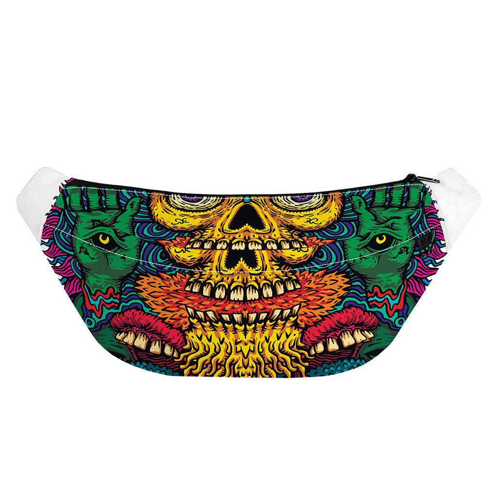 Psychedelic Skull Print Fanny Pack