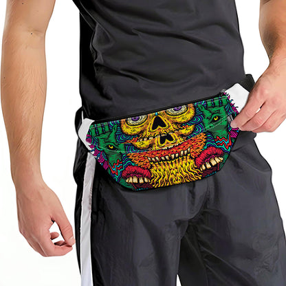 Psychedelic Skull Print Fanny Pack