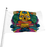 Psychedelic Skull Print Flag