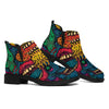 Psychedelic Skull Print Flat Ankle Boots