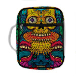 Psychedelic Skull Print Front Pocket Bible Bag