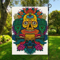 Psychedelic Skull Print Garden Flag
