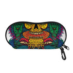 Psychedelic Skull Print Glasses Case