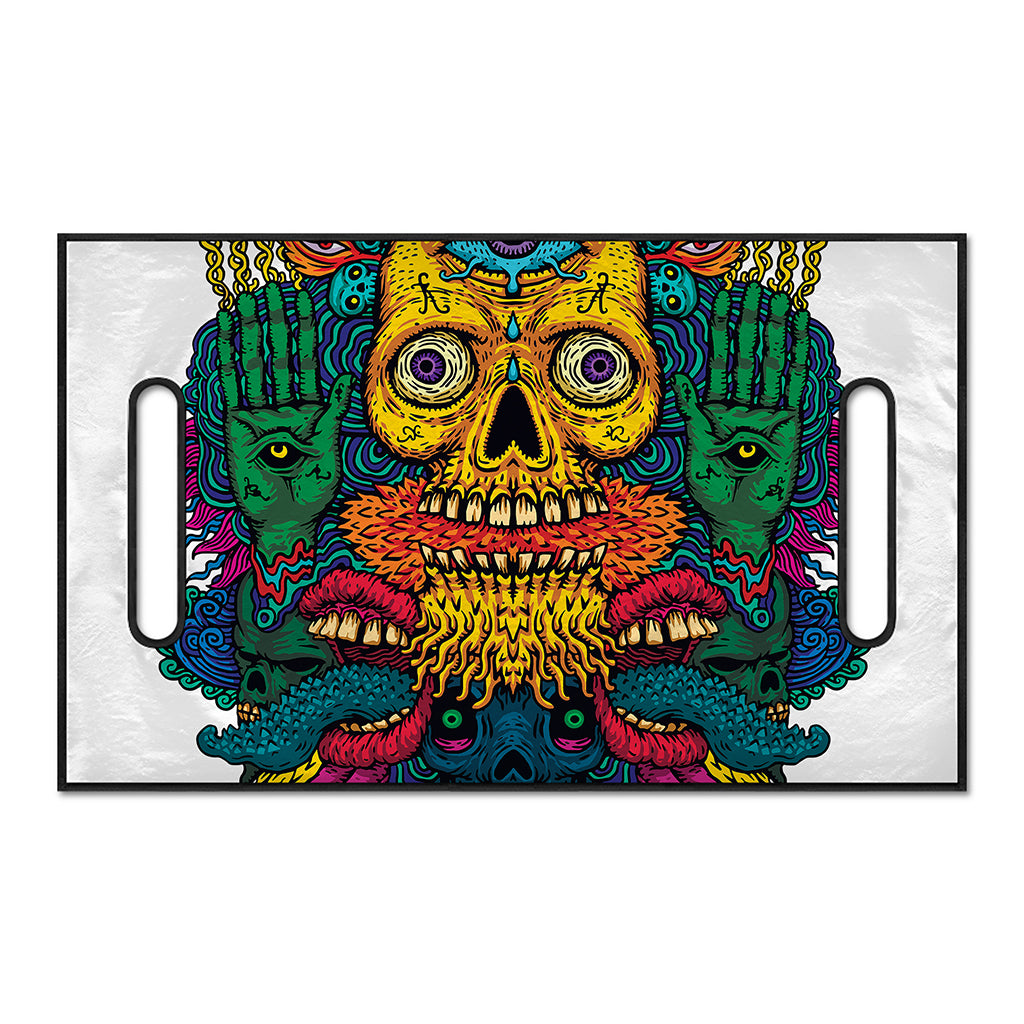 Psychedelic Skull Print Golf Cart Seat Cover