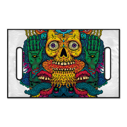 Psychedelic Skull Print Golf Cart Seat Cover