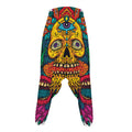 Psychedelic Skull Print Hammer Pants
