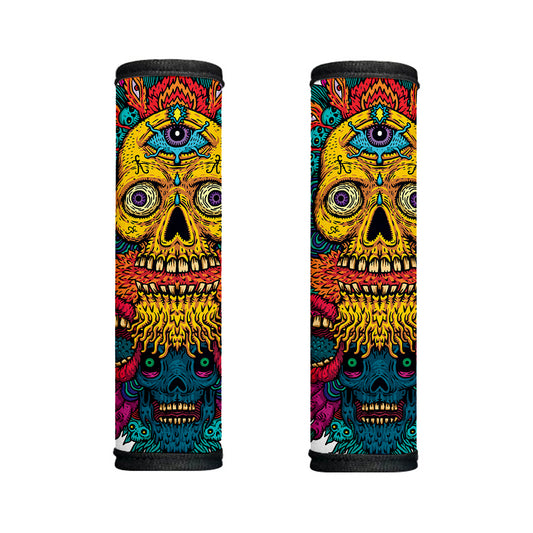 Psychedelic Skull Print Handle Covers