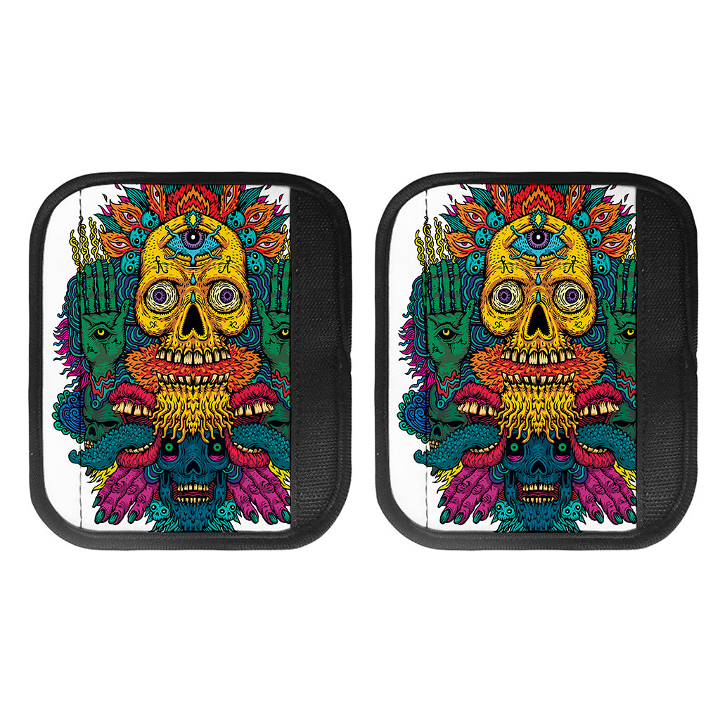 Psychedelic Skull Print Handle Covers
