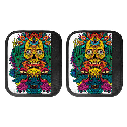 Psychedelic Skull Print Handle Covers