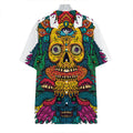 Psychedelic Skull Print Hawaiian Shirt