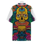 Psychedelic Skull Print Hawaiian Shirt