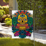 Psychedelic Skull Print House Flag