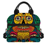 Psychedelic Skull Print Insulated Lunch Bag
