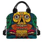 Psychedelic Skull Print Insulated Lunch Bag