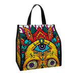 Psychedelic Skull Print Insulated Lunch Tote