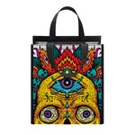 Psychedelic Skull Print Insulated Lunch Tote