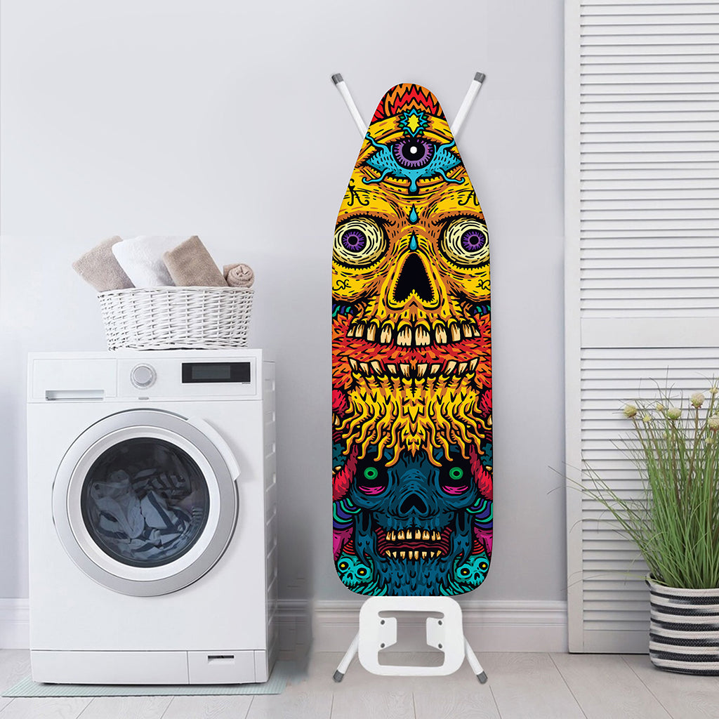 Psychedelic Skull Print Ironing Board Cover