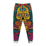 Psychedelic Skull Print Jogger Pants