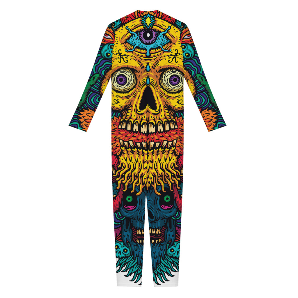 Psychedelic Skull Print Jumpsuit