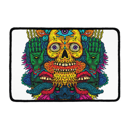 Psychedelic Skull Print Kitchen Mat