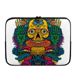 Psychedelic Skull Print Laptop Sleeve