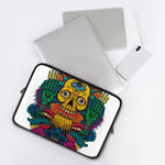 Psychedelic Skull Print Laptop Sleeve