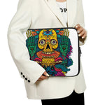 Psychedelic Skull Print Laptop Sleeve